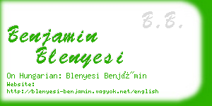 benjamin blenyesi business card